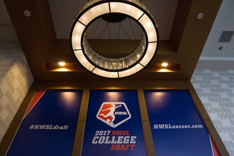 Signage at the 2017 NWSL College Draft.