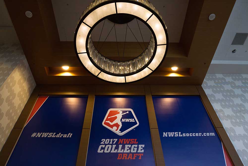 Signage at the 2017 NWSL College Draft.