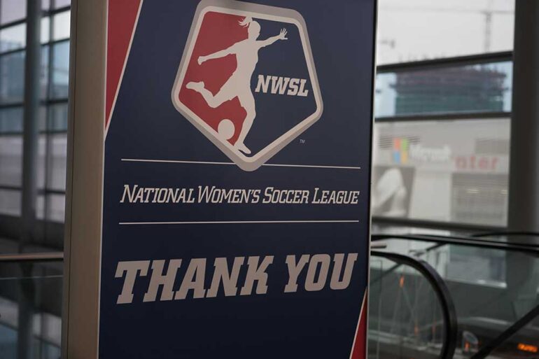 Signage at the 2017 NWSL College Draft.