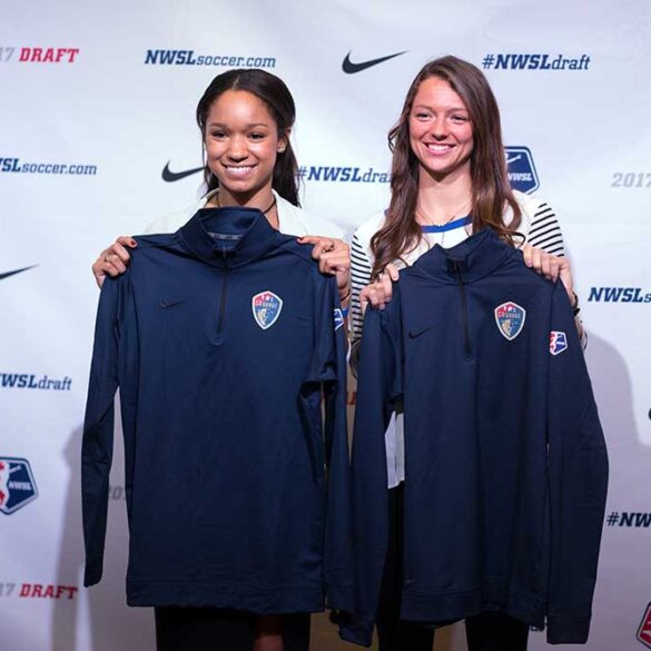 Darian Jenkins and Ashley Hatch drafted by NC Courage. (Manette Gonzales)