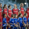 Portland Thorns FC during introductions (Shane Lardinois).