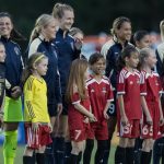 North Carolina Courage during introductions (Shane Lardinois).