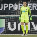 Sabrina D'Angelo of the North Carolina Courage takes a moment.