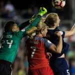 Adrianna Franch punches the ball out (Shane Lardinois).