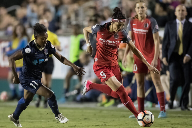 Taylor Smith (11) and Nadia Nadim (9) (Shane Lardinois).