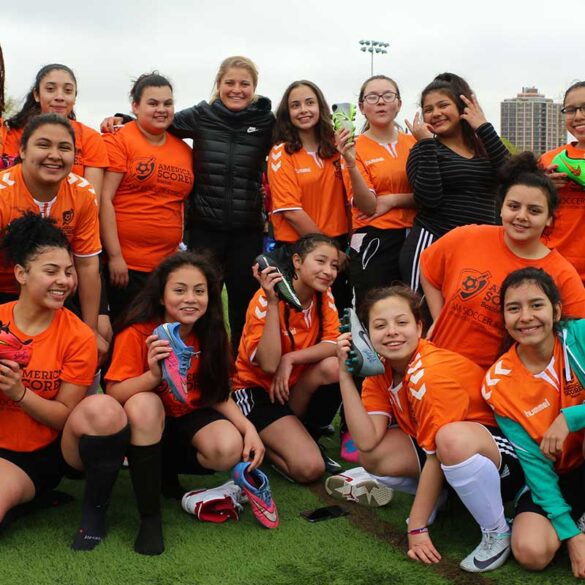Umana Middle School soccer players and Rosie White. (Rosie White)
