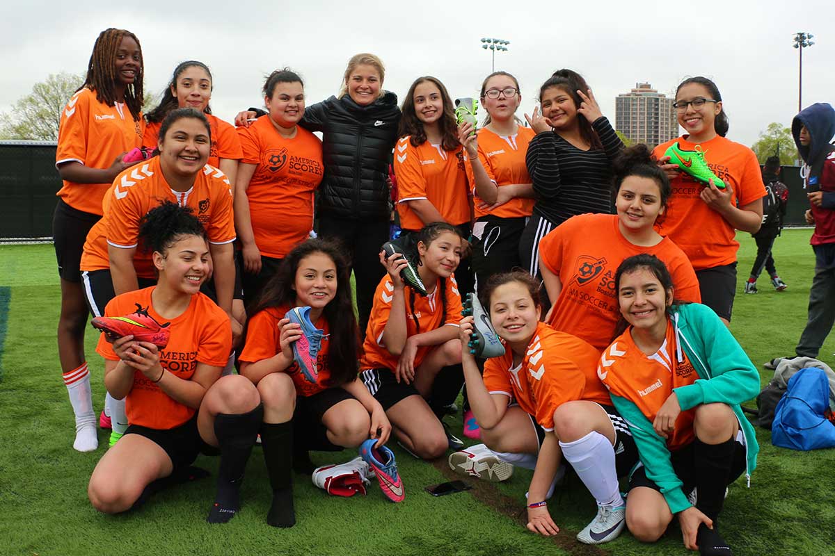 Umana Middle School soccer players and Rosie White. (Rosie White)