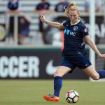 Sam Mewis looks to distribute the ball. (Shane Lardinois)