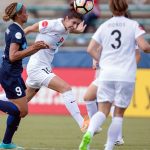 Yael Averbuch clears the ball for FC Kansas City. (Shane Lardinois)