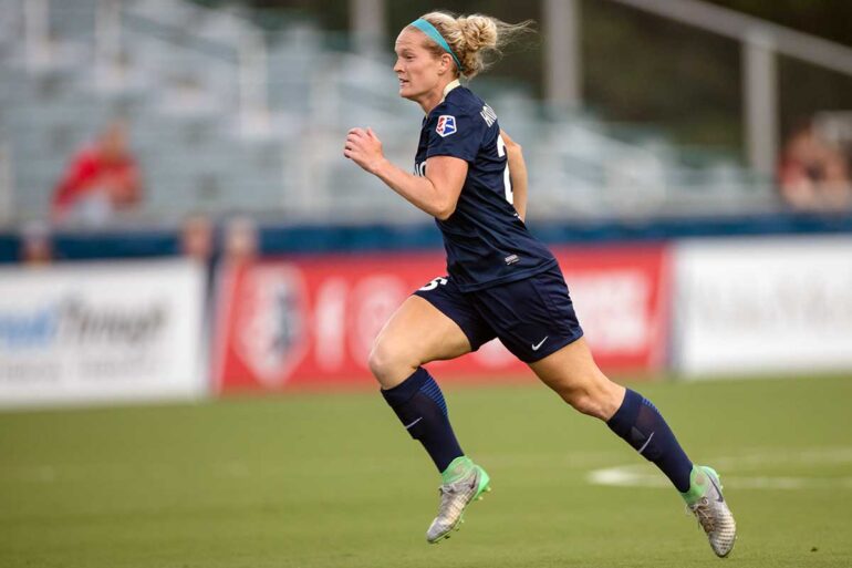 Kristen Hamilton looks to add to her two goals on the day. (Shane Lardinois)