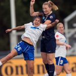 Angela Salem (26) and Sam Mewis. (Shane Lardinois)