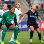 They all look like they just received bad news in Lifetime movie. Abby Smith, Rosie White, McCall Zerboni with a cameo by Natasha Dowie. (Shane Lardinois)