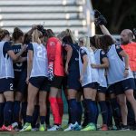 North Carolina Courage huddle. (Shane Lardinois)