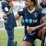 Jessica McDonald and her son after the game. Try not to smile looking at this. (Shane Lardinois)