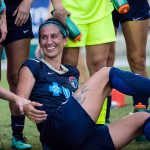 Abby Erceg, captain of the North Carolina Courage, after the semifinal match against the Red Stars. (Shane Lardinois)