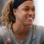 Jessica McDonald during 2017 NWSL Media Day. (Monica Simoes)