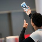 Adrianna Franch taking a selfie during 2017 NWSL Media Day. (Monica Simoes)