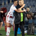 Former Portland Thorns teammates Nadia Nadim (Denmark) and Emily Sonnett (USA). (Manette Gonzales)