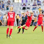 Lindsey Horan is fouled? What's going on here, Linds? (Monica Simoes)