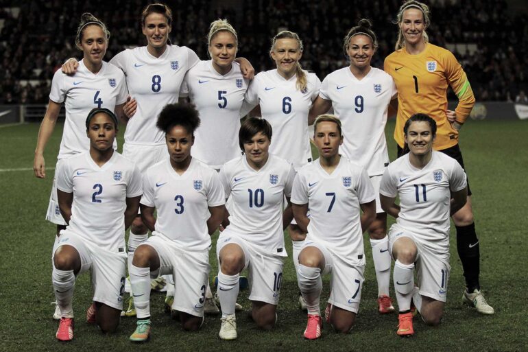 England lineup versus USA in 2015 friendly via joshjdss (wiki commons).