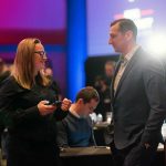 Laura Harvey and Vlatko Andonovski at the 2018 NWSL College Draft (Monica Simoes).