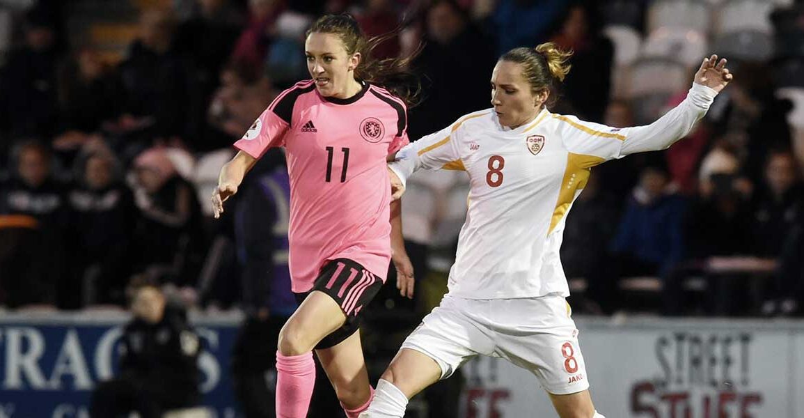 Lisa Evans of Scotland against Macedonia. (YouTube)