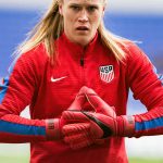 USA's Alyssa Naeher during warm-ups at the 2018 SheBelieves Cup. (Monica Simoes)