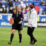 Alyssa Naeher and Meghan Duggan at the 2018 SheBelieves Cup. (Monica Simoes)