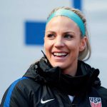 Julie Ertz during warm-ups at the 2018 SheBelieves Cup. (Monica Simoes)