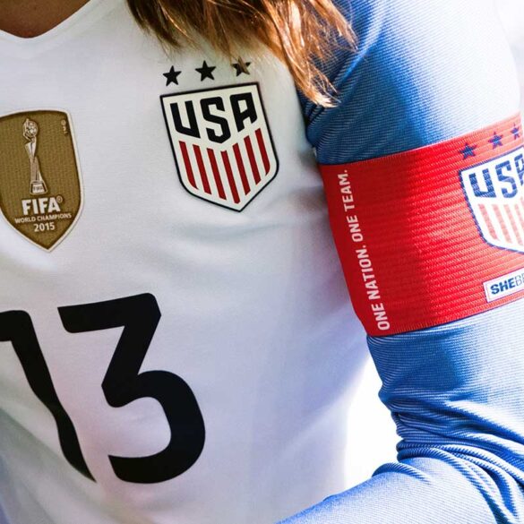 Alex Morgan wearing the captain's band at the 2018 SheBelieves Cup. (Monica Simoes)