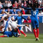 Action during the USA-France match at the 2018 SheBelieves Cup. (Monica Simoes)