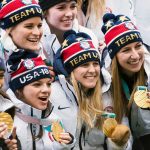 Members of the gold-medal winning U.S. Women's National Hockey Team are honored at the 2018 SheBelieves Cup. (Monica Simoes)