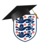 England crest with graduation cap on top