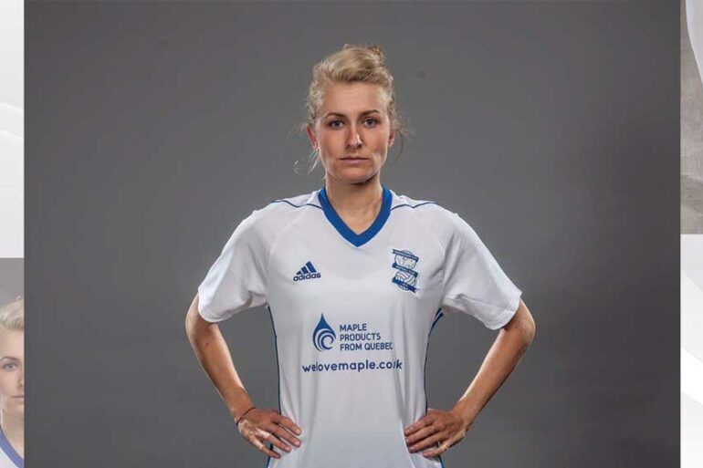 Emma Follis in Birmingham City uniform (Twitter, Follis/Birmingham City).