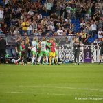 Wolfsburg celebrates Pernille Harder's goal in the 2018 Champions League final. (Daniela Porcelli)