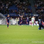 Ada Hegerberg and Lyon celebrate her goal in the 103rd minute of the 2018 Champions League final. (Daniela Porcelli)