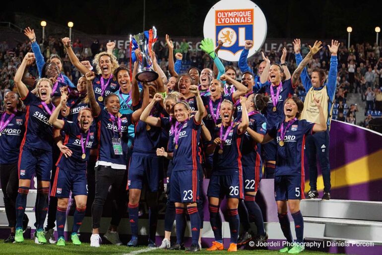 Olympique Lyon, winners of the 2018 Champions League title. (Daniela Porcelli)