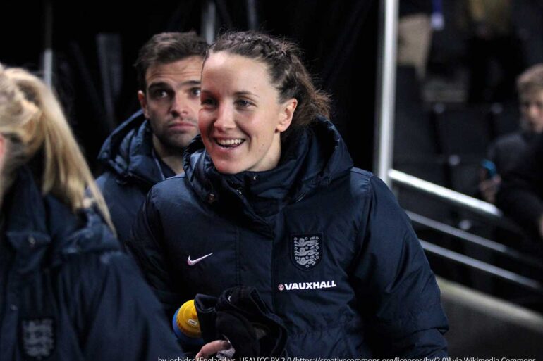 Casey Stoney for England (joshjdss, wikicommons)