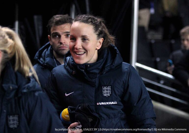 Casey Stoney for England (joshjdss, wikicommons)