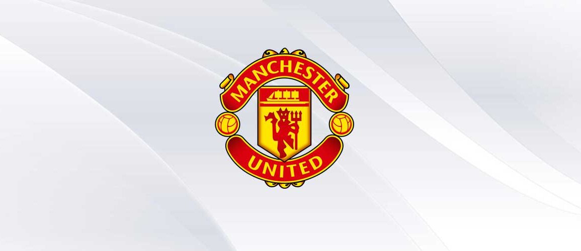 Manchester United logo on white background.