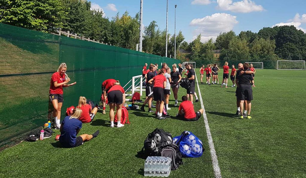 The team prepares for one of their first training sessions as a full squad.