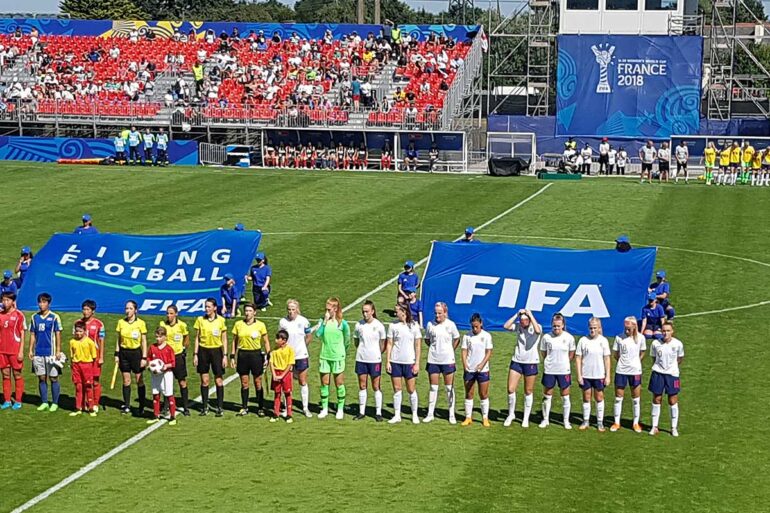 England U-20 lineup for the group-stage match against Korea DPR. (Rich Laverty)