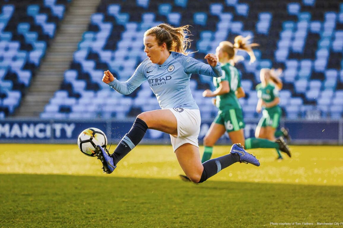 Lauren Hemp for Man City (Tom Flathers – Manchester City FC).