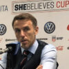 England head coach Phil Neville at a postgame news conference at the 2019 SheBelieves Cup.