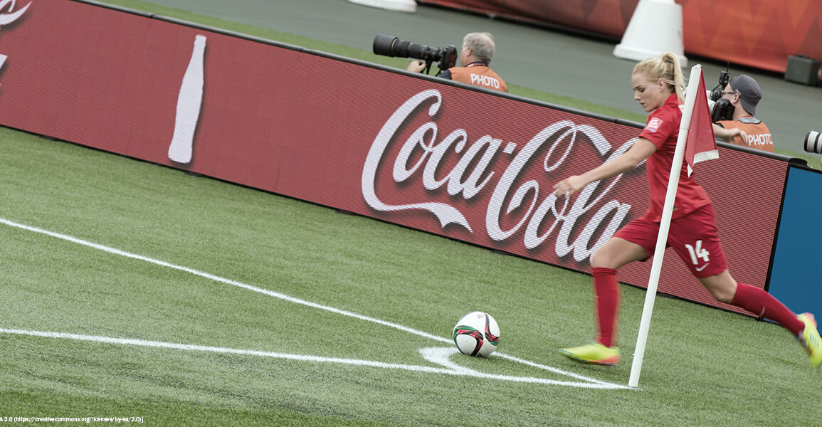 England's Alex Greenwood taking a corner kick. (IQRemix from Canada)