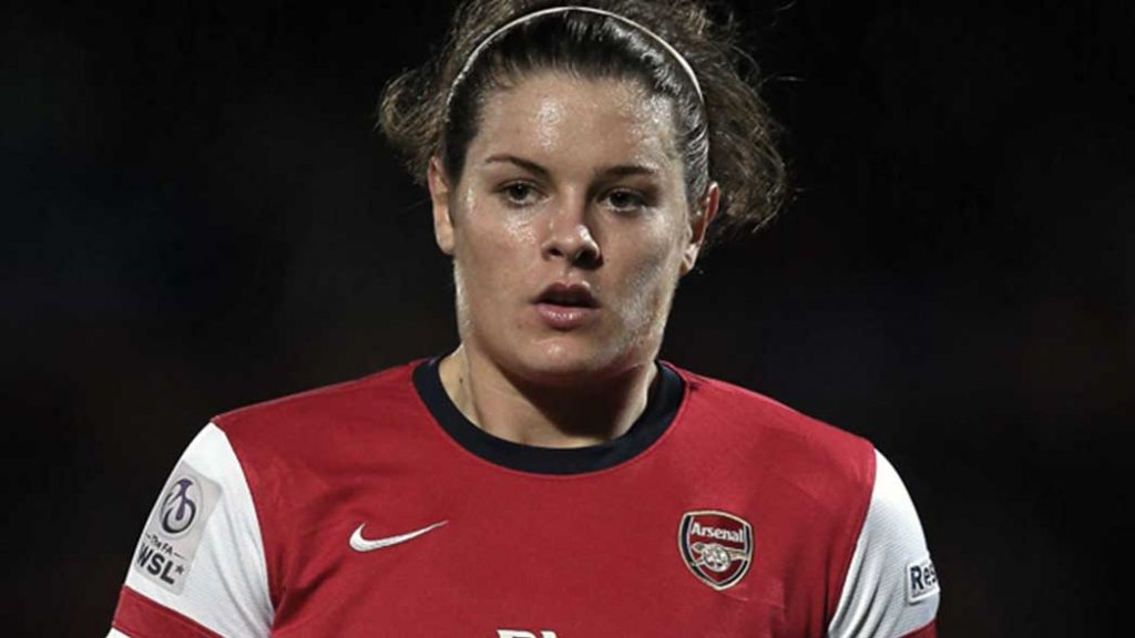 Jen Beattie close-up while playing for Arsenal. (The FA)