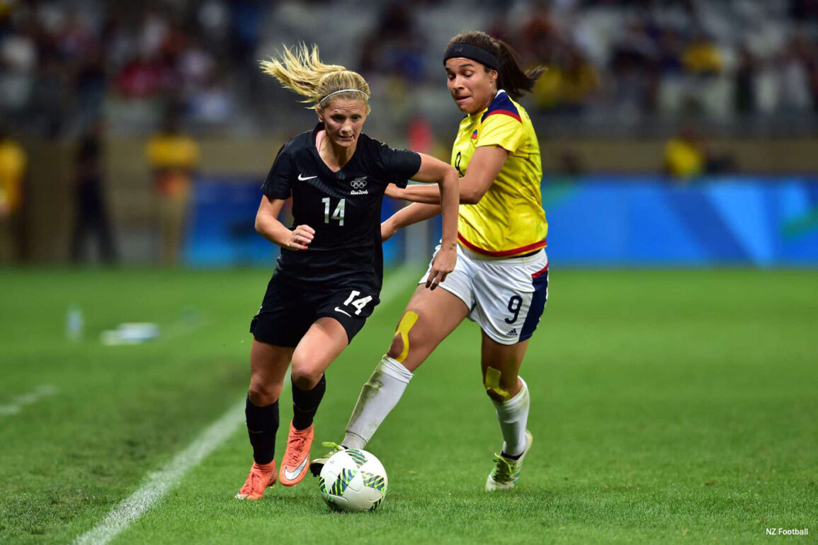 New Zealand's Katie Bowen on the attack. (NZ Football)