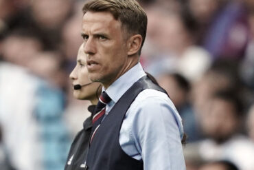 England head coach Phil Neville during the 2019 World Cup in France. (Daniela Porcelli)