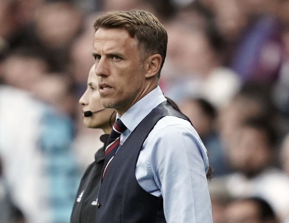 England head coach Phil Neville during the 2019 World Cup in France. (Daniela Porcelli)