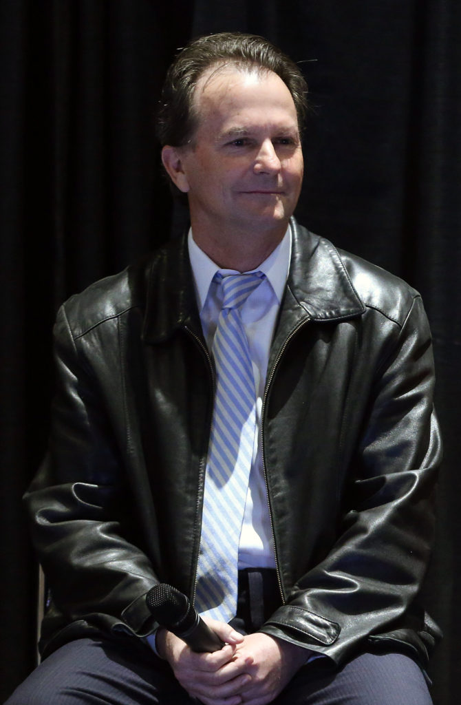 Anson Dorrance, head coach of North Carolina, speaking at the NSCAA Convention. (ISI Photos)